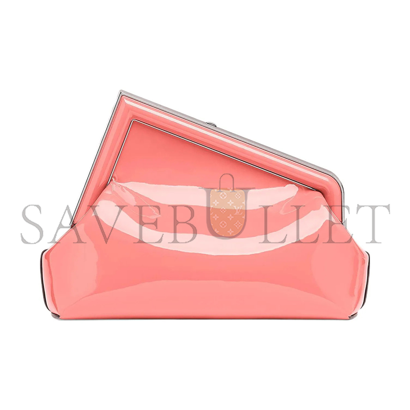 F**di first midi oversized f metal clip patent leather shoulder crossbody clutch 8bp137ansnf1k3a (30*20*14cm)